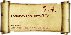 Todorovics Artúr névjegykártya